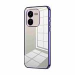 For vivo iQOO Z9x Transparent Plating Fine Hole Phone Case(Purple)