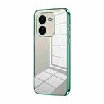 For vivo iQOO Z9x Transparent Plating Fine Hole Phone Case(Green)