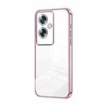 For OPPO A79 5G / A2 Transparent Plating Fine Hole Phone Case(Pink)