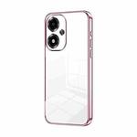 For OPPO A2m Transparent Plating Fine Hole Phone Case(Pink)