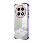 For OPPO A2 Pro Transparent Plating Fine Hole Phone Case(Purple)