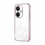 For OPPO K11 Transparent Plating Fine Hole Phone Case(Pink)
