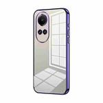 For OPPO Reno10 5G/Reno10 Pro 5G Global Transparent Plating Fine Hole Phone Case(Purple)