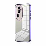 For OPPO Reno10 Pro+ Transparent Plating Fine Hole Phone Case(Purple)