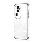 For OPPO Reno10 Pro+ Transparent Plating Fine Hole Phone Case(Silver)