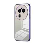 For OPPO Find X6 Pro Transparent Plating Fine Hole Phone Case(Purple)