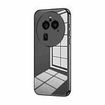 For OPPO Find X6 Pro Transparent Plating Fine Hole Phone Case(Black)