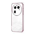 For OPPO Find X6 Transparent Plating Fine Hole Phone Case(Pink)