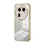 For OPPO Find X6 Transparent Plating Fine Hole Phone Case(Gold)