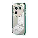 For OPPO Find X6 Transparent Plating Fine Hole Phone Case(Green)