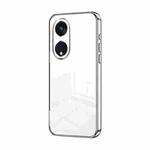 For OPPO Reno8 T 5G Transparent Plating Fine Hole Phone Case(Silver)