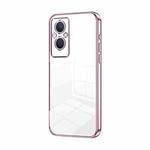 For OPPO Reno7 Z 5G / F21 Pro 5G Transparent Plating Fine Hole Phone Case(Pink)