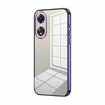 For OPPO A58 5G / A58x 5G Transparent Plating Fine Hole Phone Case(Purple)