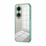 For OPPO A1 Pro Transparent Plating Fine Hole Phone Case(Green)