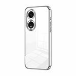 For OPPO A1 Pro Transparent Plating Fine Hole Phone Case(Silver)