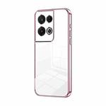 For OPPO Reno8 Pro Transparent Plating Fine Hole Phone Case(Pink)