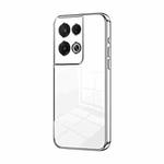 For OPPO Reno8 Pro Transparent Plating Fine Hole Phone Case(Silver)