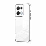 For OPPO Reno8 Transparent Plating Fine Hole Phone Case(Silver)