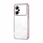 For OPPO K10 Pro Transparent Plating Fine Hole Phone Case(Pink)