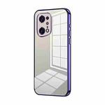 For OPPO Find X5 Pro Transparent Plating Fine Hole Phone Case(Purple)