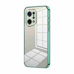 For OPPO Find X5 Transparent Plating Fine Hole Phone Case(Green)