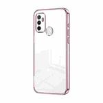 For OPPO A53 2020 / A32 / A11s  Transparent Plating Fine Hole Phone Case(Pink)