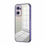For OPPO Reno7 5G Transparent Plating Fine Hole Phone Case(Purple)