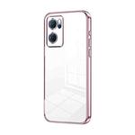 For OPPO Reno7 5G Transparent Plating Fine Hole Phone Case(Pink)