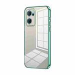 For OPPO Reno7 5G Transparent Plating Fine Hole Phone Case(Green)