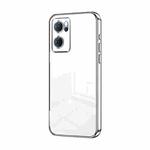 For OPPO Reno7 5G Transparent Plating Fine Hole Phone Case(Silver)
