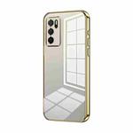For OPPO A16 / A16s / A54s Transparent Plating Fine Hole Phone Case(Gold)