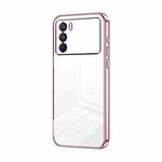 For OPPO K9 Pro Transparent Plating Fine Hole Phone Case(Pink)