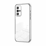 For OPPO A93s 5G Transparent Plating Fine Hole Phone Case(Silver)