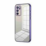 For OPPO Reno6 Indian / Malay Transparent Plating Fine Hole Phone Case(Purple)