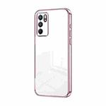For OPPO Reno6 Indian / Malay Transparent Plating Fine Hole Phone Case(Pink)