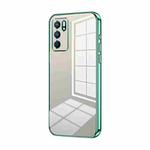 For OPPO Reno6 Indian / Malay Transparent Plating Fine Hole Phone Case(Green)