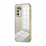 For OPPO Reno6 Pro Indian  Transparent Plating Fine Hole Phone Case(Gold)