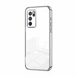 For OPPO Reno6 Pro Indian  Transparent Plating Fine Hole Phone Case(Silver)