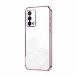 For OPPO K9 Transparent Plating Fine Hole Phone Case(Pink)