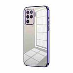 For OPPO A94 4G Transparent Plating Fine Hole Phone Case(Purple)