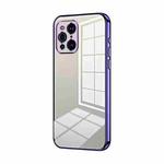 For OPPO Find X3 / Find X3 Pro Transparent Plating Fine Hole Phone Case(Purple)
