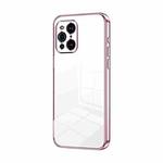 For OPPO Find X3 / Find X3 Pro Transparent Plating Fine Hole Phone Case(Pink)
