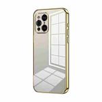 For OPPO Find X3 / Find X3 Pro Transparent Plating Fine Hole Phone Case(Gold)