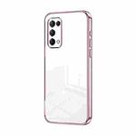 For OPPO Reno5 4G/5G / Reno5 K Transparent Plating Fine Hole Phone Case(Pink)