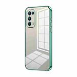 For OPPO Reno5 Pro Transparent Plating Fine Hole Phone Case(Green)