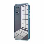 For OPPO K7x / Realme V5 5G Transparent Plating Fine Hole Phone Case(Blue)