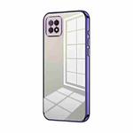 For OPPO A72 5G / A73 5G Transparent Plating Fine Hole Phone Case(Purple)