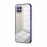 For OPPO Reno4 SE Transparent Plating Fine Hole Phone Case(Purple)