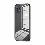 For OPPO Reno4 SE Transparent Plating Fine Hole Phone Case(Black)