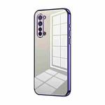 For OPPO Reno3 5G / Find X2 Lite Transparent Plating Fine Hole Phone Case(Purple)